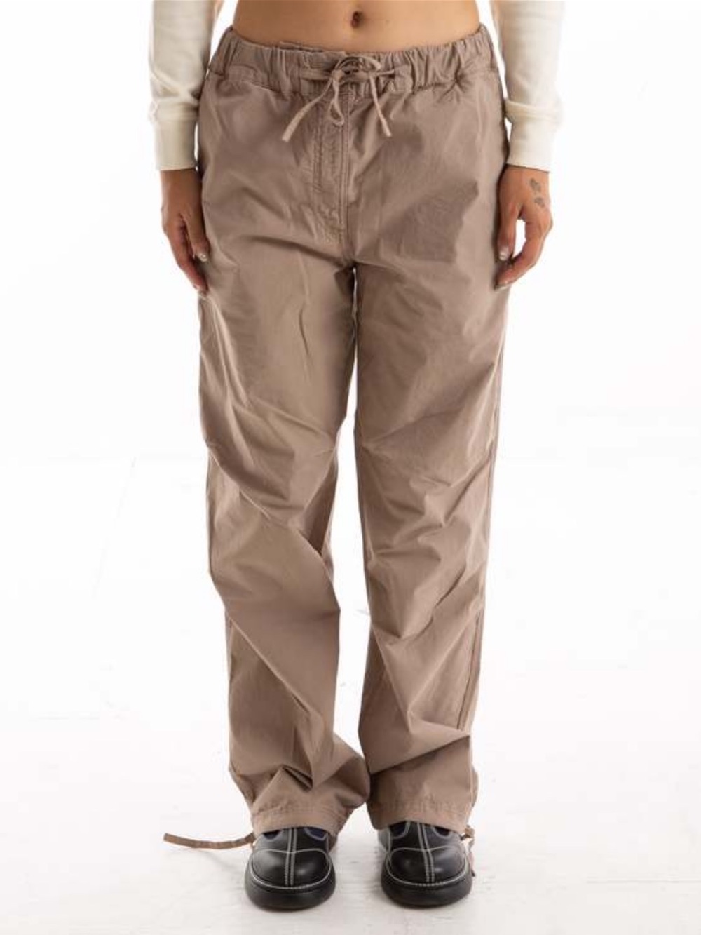 Ganni Washed Cotton Canvas Draw String Pants
